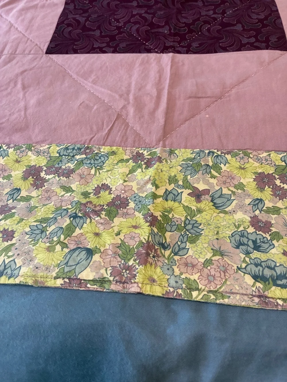Vintage Quilted card table cover 36